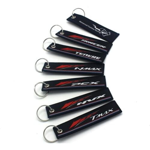 For Yamaha T-MAX TRACER TENERE N-MAX PCX NVX Fashion 2019 Motorcycle Key Chain Woven Key Ring Tag Label Chain Black Car Keychain