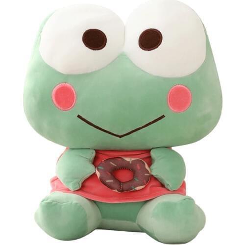 1pc 35-60CM Cute Frog with Donuts Plush Pillow Stuffed Dolls Kids Toys Kawaii Big Eyes Frog Cushion For Children Birthday Gift