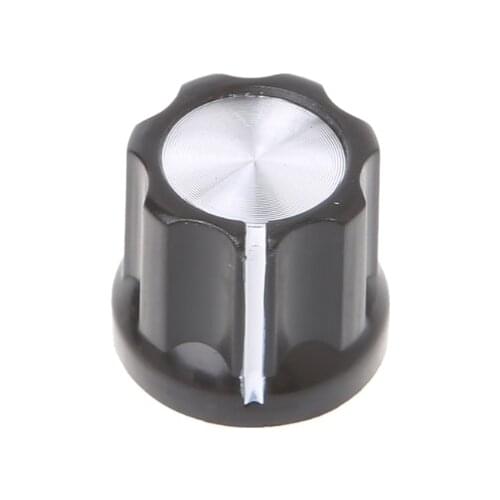 1pc Knob Button 180°D-Shaft Half-moon Hole Guitar AMP Plum shape Aluminum Cap XXUF