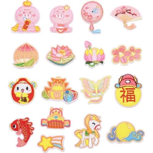 1PCS New Arrival Movie Patch Cartoon God of Wealth Cap Patches Wholesale Iron on Patches for Clothing Ironing Stickers