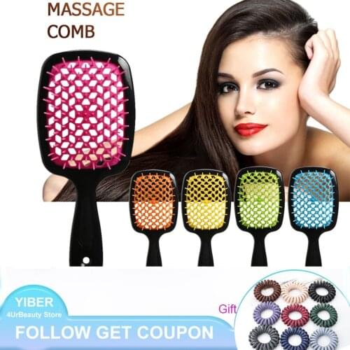 1Pcs Detangling Hair Brush Professional Wide Teeth Air Cushion Combs Women Scalp Massage Hair Comb for Curly Hair DIY Hairdress