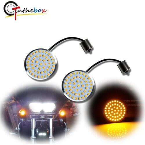 Gtinthebox Bullet Style 1156 Amber LED Turn Signal Light Bulbs For Harley Davidson Softail Dyna Sportster Road Glide Motorcycles