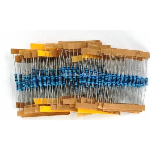 300PCS/LOT 1/2W 1 Pack 10 -1M Ohm Resistance 1% Metal Film Resistor Resistance Assortment Kit Set 30 Kinds Each 10pcs