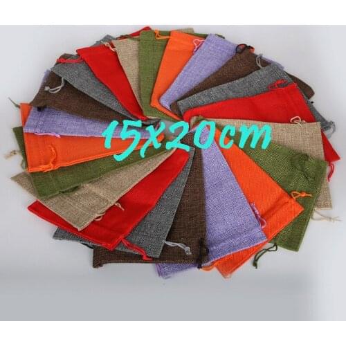 5pcs Cotton Linen Gift Bags 15x20cm Wedding Party Favor Holder Neckalce Bracelets Jewelry Muslin Packaging Christmas Pouch