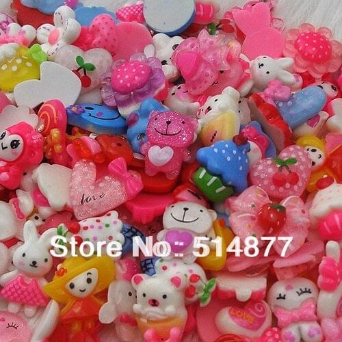 50pcs Lots mix Assort Easter DIY Flat Back Resin Buttons Scrapbooking Craft B103