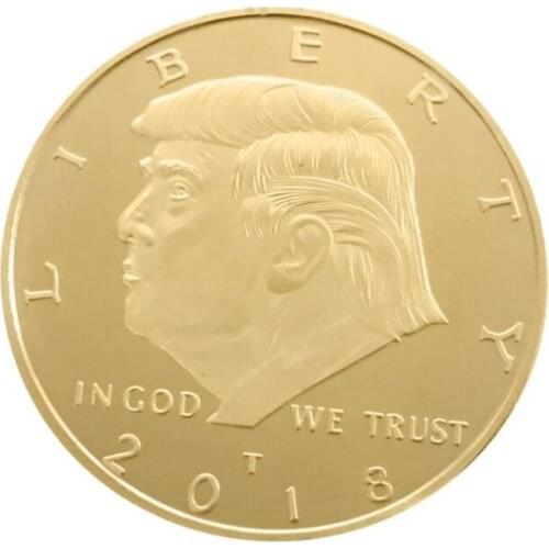 50PCS Trump Commemorative America 45th President Novelty Coin 2020 Keep America Great Commander In Chief Gold Challenge Coin