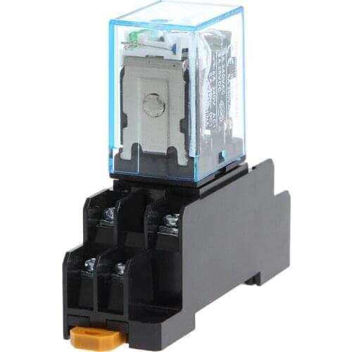 8 Pin MY2NJ Relay 24 V DC Small Relay 5A DPDT Coil With Base Socket