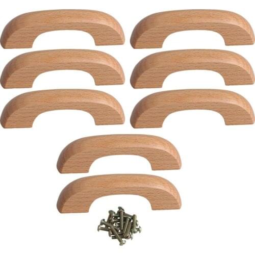 8PCS Wood Drawer Knobs Pulls Handles Kitchen Cabinets Furniture Dresser Wardrobe Cupboard Drawer Knobs Pulls Handles 64/96/128mm