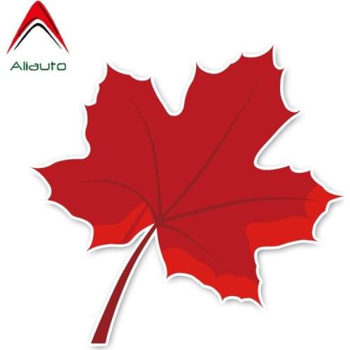 Aliauto Fashion Car Stickers Unique Red Maple Leaves Auto Accessories Decor Vinyl Decal for Volkswagen Polo Golf Audi,13cm*12cm