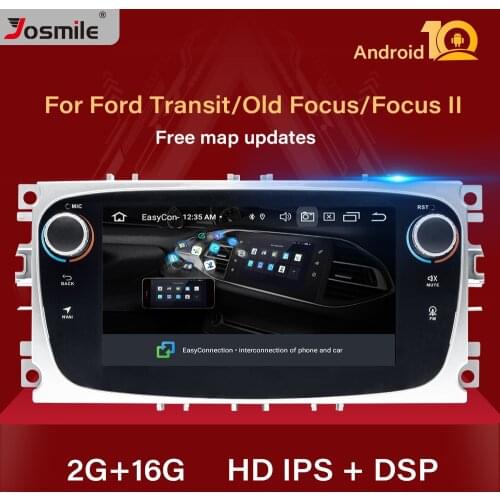 2 din Android 10 Car Radio For Ford Focus 2 3 mk2 Kuga Mondeo 4 Fiesta Transit Connect S-C MAX Multimedia GPS Navigation Stereo