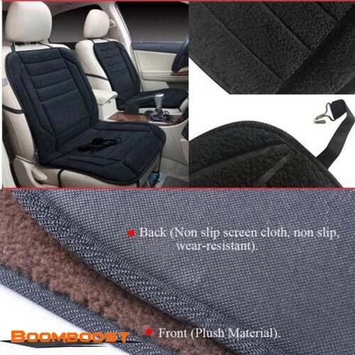Car Seat Heater Covers Pad Electric Heated Seats 12V Auto Car Seat Cushion Hot Fur Car Sets Interior Accessories Only Black