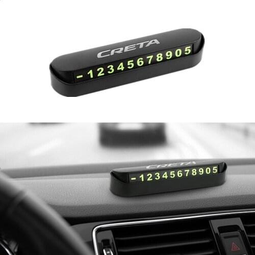 Car Temporary Stop Sign Parking Card Telephone Number Card Plate for Hyundai Creta Accessories Car Styling