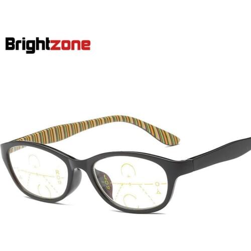 Brightzone TR Rim Magnifier Women MultiFocus Presbyopic Progressive Glasses Men Reading Diopter Oval Spectacle Glass(China) TR90