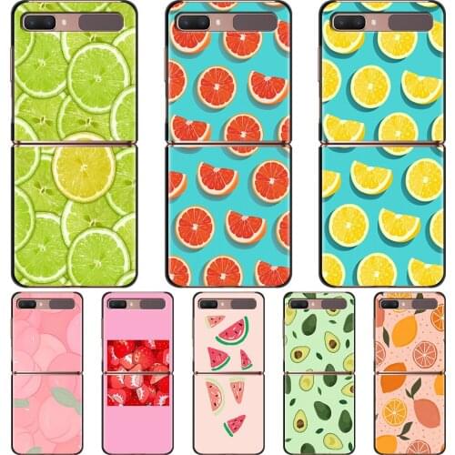 Summer Fruit Phone Case For Samsung Galaxy Z Flip 6.7" Hard PC Cover Mobile Phone Bag ZFlip 5G Segmented Bag