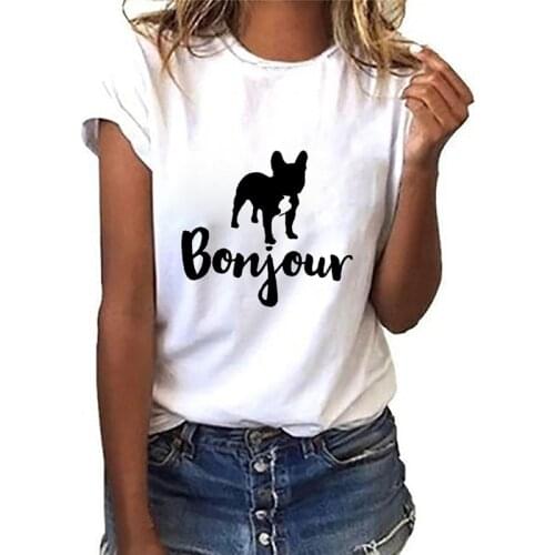 Cartoon Black Dog Fun Tshirt Summer Women T-shirt Fashion Tops T Shirt O-neck Short Sleeve T Shirt Casual Tshirt Ladies