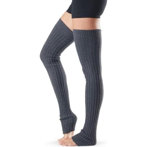 Long Boot Socks Over The Knee Cable Knit Yoga Dance Socks Women Thigh High Pirouette Leg Warmer for Woman Extra