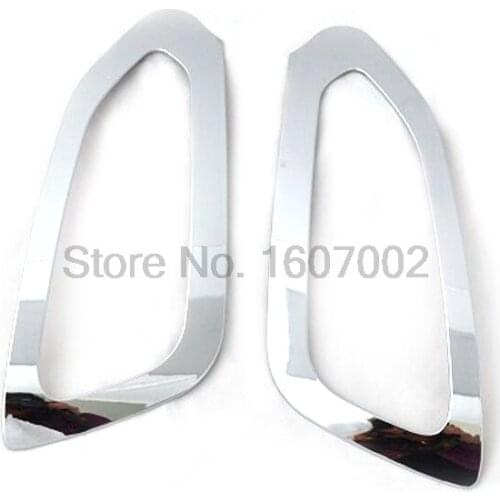 For Hyundai IX45 New Santa FE 2013 Chrome 2pcs Car Exterior Front Head Foglight Bezel Frame Cover Trim Auto Part Accessories