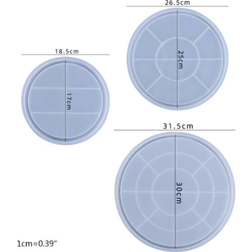 F3MD DIY Crafts Round Tray Epoxy Resin Mold Fruit Plate Board Coaster Silicone Mould