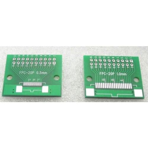 FPC 20P adapter board FFC to 2.54 in-line TFT LCD holder 1mm 0.5mm pitch double-sided