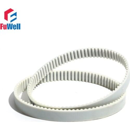 HTD5M PU Timing Pulley Belt White Polyurethane 15/20/25/30mm Width Pulley Belt 5M-2310/2320/2330/2350 Closed Loop Toothed Belt