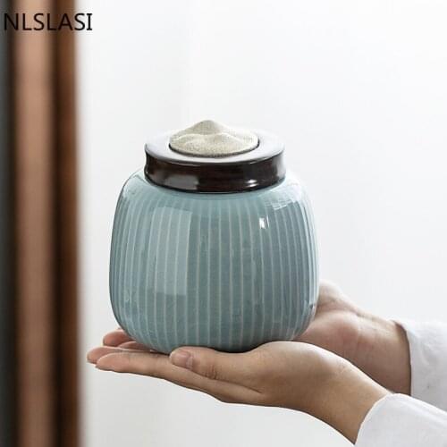 Chinese Ceramics Tea Caddy Travel Portable Tea Boxes Tieguanyin Sealed Storage Tank Household Tea Jar Coffee Candy Canister