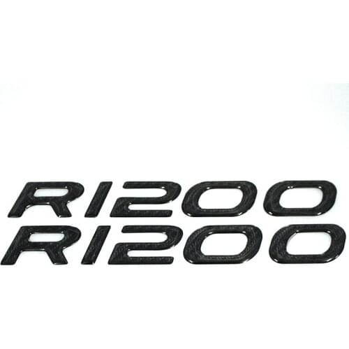 KODASKIN Motorcycle Black Carbon Emblem Badge Decal 3D Tank Wheel Logo "R1200" Sticker for R1200