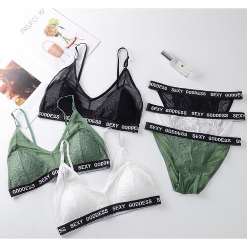 Floral Lace Bralette Womens Lace Bra Set Low Waist Thong Pantys Underwear Sexy Bra and Panties Female Embroidery Lingerie Set