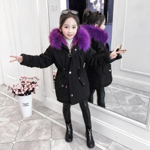 Girls Winter Coat 2021 New Child Thick Jacket Velvet Cotton Parka Children Winter Clothing Clothes for Girls Kids Outerwear Coat