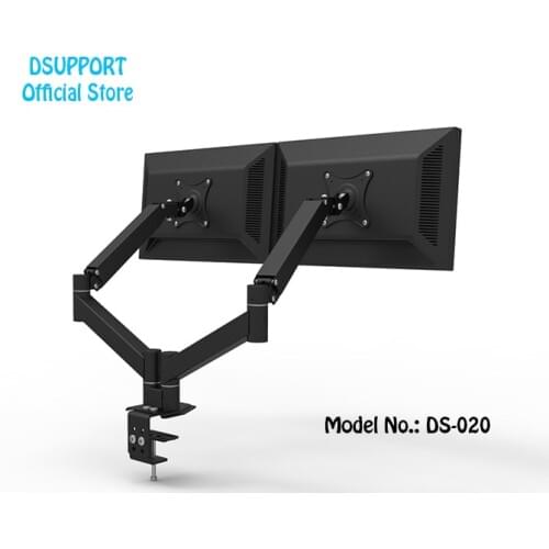 360 Degree spring arm Desktop 17"-27" Dual Monitor Holder Arm Full Motion Dual Monitor Support loading 5.5 kgs