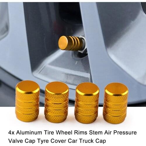 New Universal 4x Aluminum Air Pressure Valve Cap Tire Wheel Rims Stem Valve Cap Tyre Cover Car Truck Cap