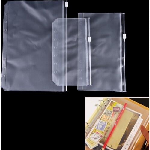 A5/A6/A7 Transparent PVC Storage Card Bag for Planner Zipper Bag Filing Products Traveler Notebook Diary