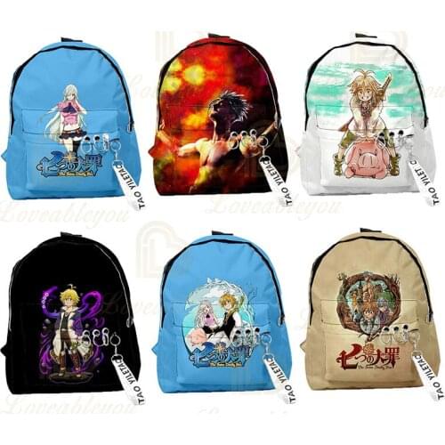 The Seven Deadly Sins Unisex Backpack Shoulder Harajuku Letter School Travel Leisure for Boys and Girls Bag Schoolbags