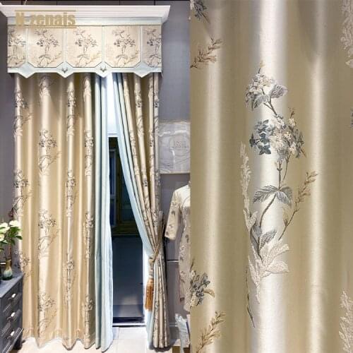 New Chinese Modern Style Blackout Curtain for Living Room and Bedroom Embossed High Precision and Quality Chenille Curtain