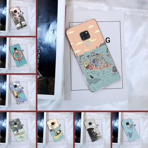 Funny Skull Cartoon Skeleton Fashion Back Cover For Huawei Mate 20 10 9 Lite Silicone Phone Case For Huawei Mate 7 8 9 10 Pro