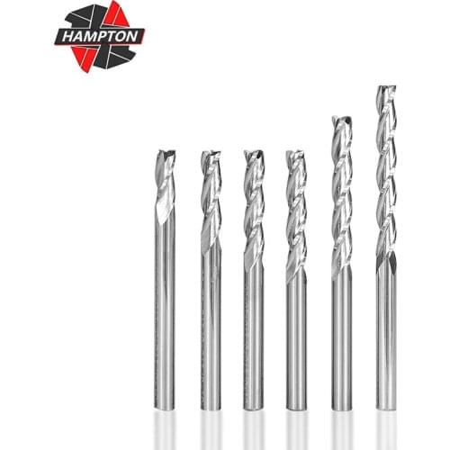 3 Flute Spiral Milling Cutter CNC Flat End Mill 3.175mm Shank Carbide End Mill Engraving Router Bit for Wood Carbide Tool Endmil