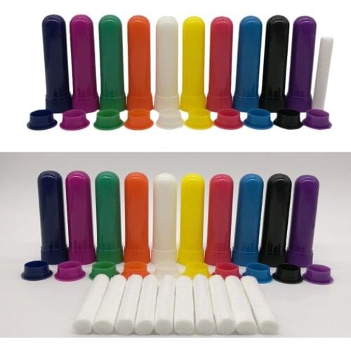 12pcs Inhaler Tubes Aromatherapy Blank Refillable Nasal Container Inhaler Stick for Men Women Adults
