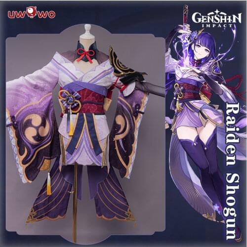 Plus Size PRE-SALE UWOWO Raiden Shogun Cosplay Baal Costume Game Genshin Impact Inazuma For Carnival Halloween