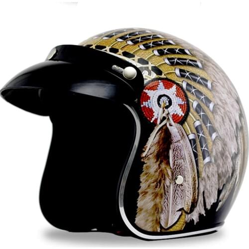 Personality Vintage motorcycle helmet Open face retro 3/4 half helmet Motocross para Casque Casco Motocicleta Capacete