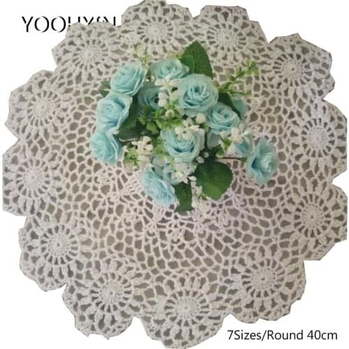 Handmade crochet table place mat cloth lace cotton placemat tea Cup coaster dining coffee doily pad drink mug Christmas kitchen