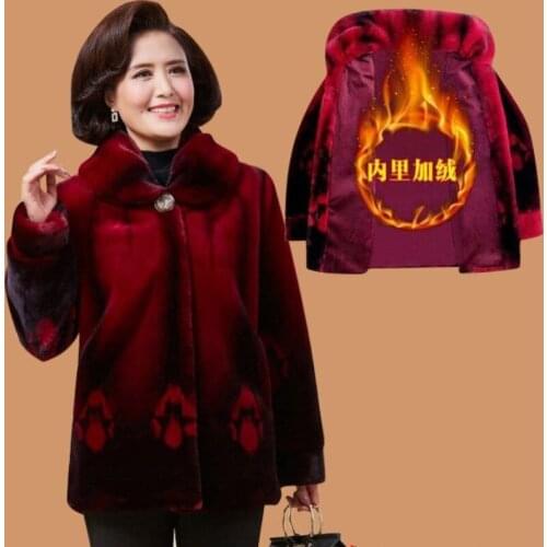2020 Women Winter Mink down Coat New Middle-aged Mother Winter Thicken Plus Size Fur Outerwear Female Keep Warm Fur Jacket A472