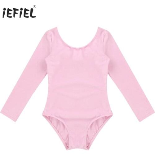 Girls Long Sleeves Ballerina Ballet Dress Dance Costume Bodysuit Gymnastics Leotard Dress Kids Ballet Tutu Dance Dress Dancewear
