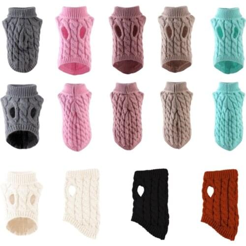 Winter Dog Clothes Puppy Knitting Warm Wool Outfit Pet Clothing for Small Medium Chihuahua Dogs Teddy French Bulldog Clothes