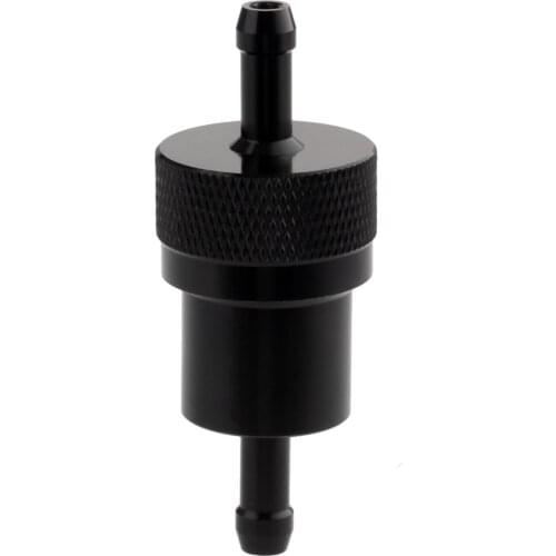 1PC 1/4" 6mm CNC Aluminium Alloy Universal Motorcycle Inline Fuel Oil Filter Black/Red/Gold/Blue