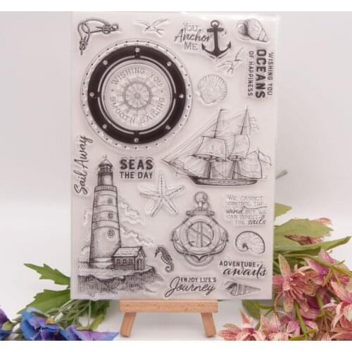 1pc Steamship Transparent Clear Silicone Stamp Seal Cutting DIY Scrapbooking Rubber Coloring Embossing Diary Decoration Reusable