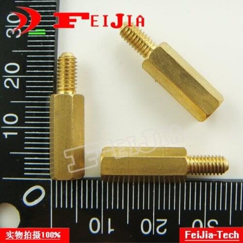 10PCS/LOT M4*16+6mm hexagonal copper pillars single head interval columns Brass Hardware Fasteners Bolts