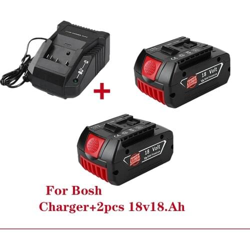 Original 18V18000mAh Rechargeable For Bosch 18V 18.0Ah Battery Backup Portable Replacement BAT609 Indicator light+3A Charger
