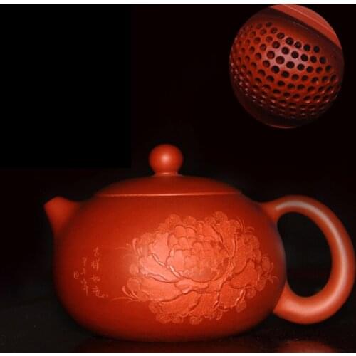 Authentic Yixing peony Xishi teapot famous handmade teapot Niqiu Zhu hole ore pot 79
