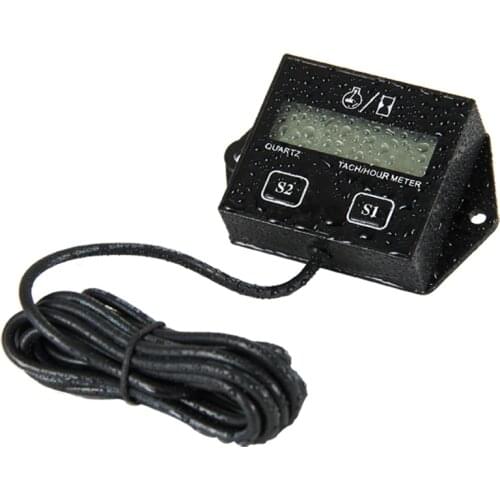 Digital Engine Tach Hour Meter Tachometer Gauge Inductive Display Motorcycle Motor Marine chainsaw pit Boat NOT included battery