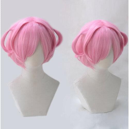 DDLC Doki Doki Literature Club Natsuki Wigs Pink Short Heat Resistant Synthetic Hair Cosplay Costume Wig + Cap