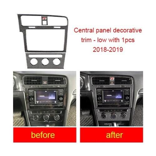 Decoration Trim Central Panel For Volkswagen Golf Carbon Fiber 2018-2019 1pc